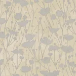 Ronald Redding Shimmering Poppies - Cream & Silver Wallpaper | Buy Online Ronald Redding Shimmering Poppies wallpaper, color Cream & Silver, SKU ZA8067