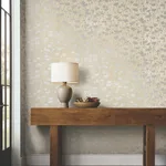 Ronald Redding Shimmering Poppies - Cream & Silver Wallpaper | Buy Online Ronald Redding Shimmering Poppies wallpaper, color Cream & Silver, SKU ZA8067