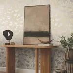 Ronald Redding Shimmering Poppies - Cream & Silver Wallpaper | Buy Online Ronald Redding Shimmering Poppies wallpaper, color Cream & Silver, SKU ZA8067