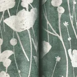 Ronald Redding Shimmering Poppies wallpaper, color Green & Silver, SKU ZA8068