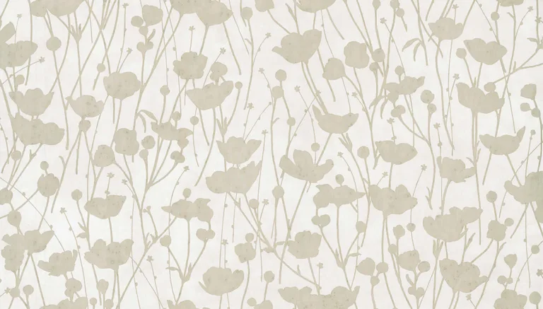 Ronald Redding Shimmering Poppies wallpaper, color White & Gold, SKU ZA8069