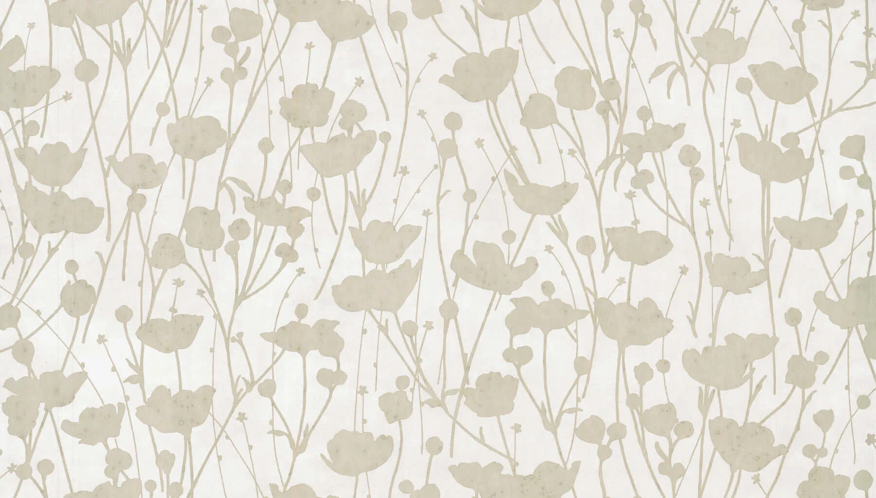 Ronald Redding Shimmering Poppies wallpaper, color White & Gold, SKU ZA8069