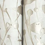 Ronald Redding Shimmering Poppies - White & Gold Wallpaper | Buy Online Ronald Redding Shimmering Poppies wallpaper, color White & Gold, SKU ZA8069