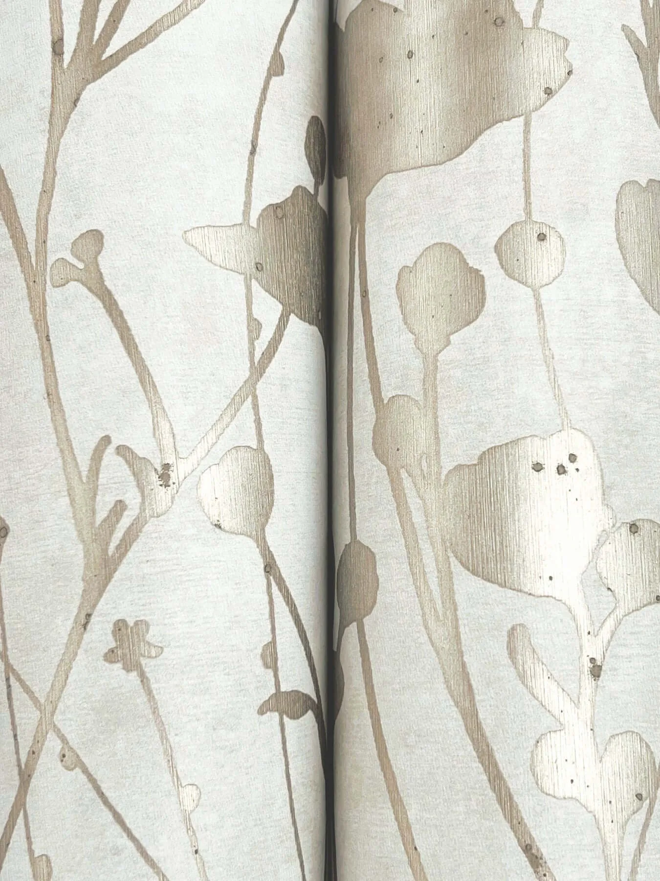 Ronald Redding Shimmering Poppies - White & Gold Wallpaper | Buy Online Ronald Redding Shimmering Poppies wallpaper, color White & Gold, SKU ZA8069