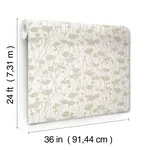 Ronald Redding Shimmering Poppies - White & Gold Wallpaper | Buy Online Ronald Redding Shimmering Poppies wallpaper, color White & Gold, SKU ZA8069