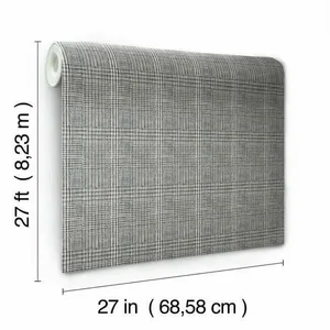 Ronald Redding Shirting Plaid wallpaper, color Black, SKU HO2170