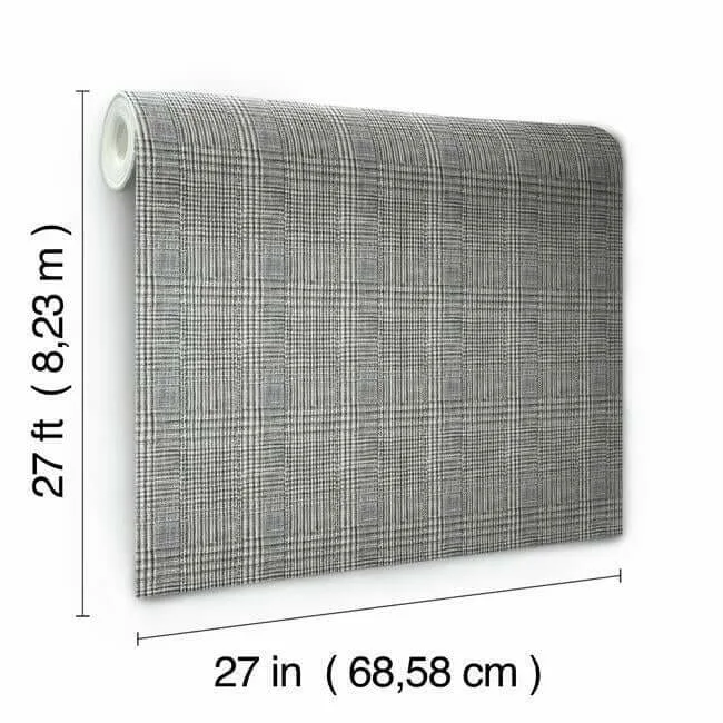 Ronald Redding Shirting Plaid wallpaper, color Black, SKU HO2170