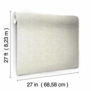 Ronald Redding Shirting Plaid wallpaper, color Off White, SKU HO2169