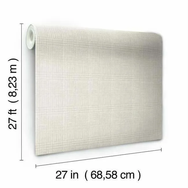 Ronald Redding Shirting Plaid wallpaper, color Off White, SKU HO2169