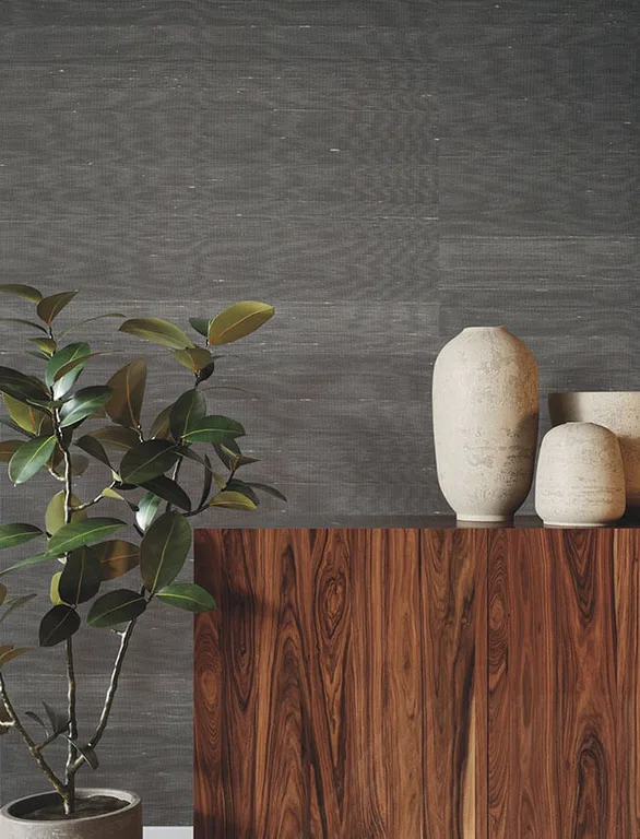 Ronald Redding Silk Road wallpaper, color Graphite, SKU GRL88126
