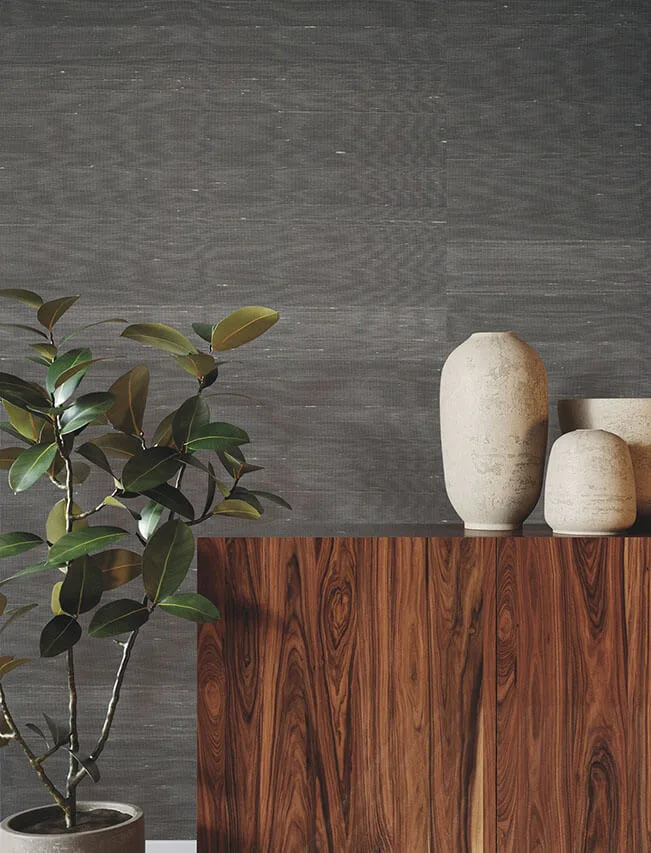 Ronald Redding Silk Road wallpaper, color Graphite, SKU GRL88126