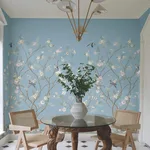 Ronald Redding Lingering Garden - Sky Blue Wallpaper | Buy Online Ronald Redding Lingering Garden wallpaper, color Sky Blue, SKU MU0314M