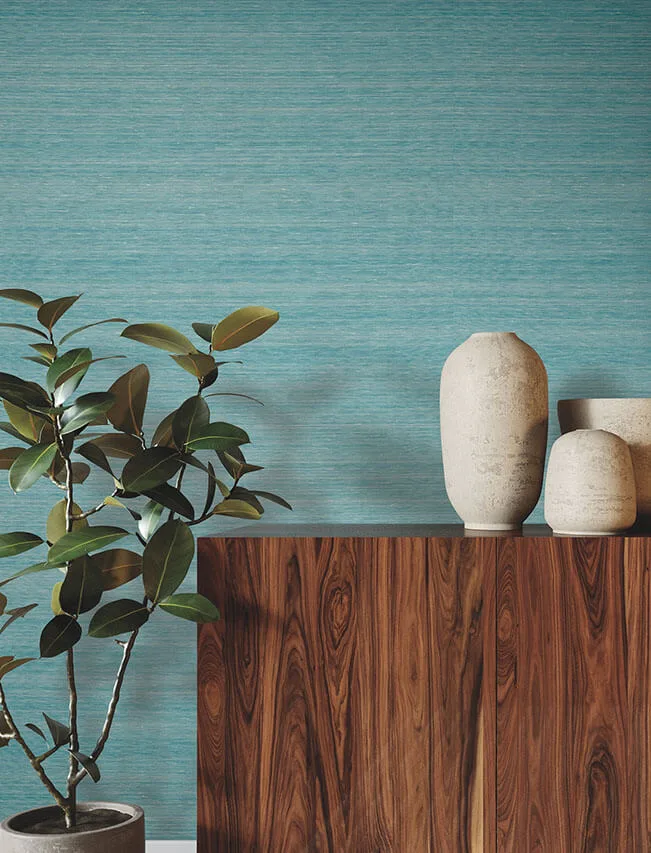 Ronald Redding Smooth Abaca wallpaper, color Deep Sea, SKU YGL7029