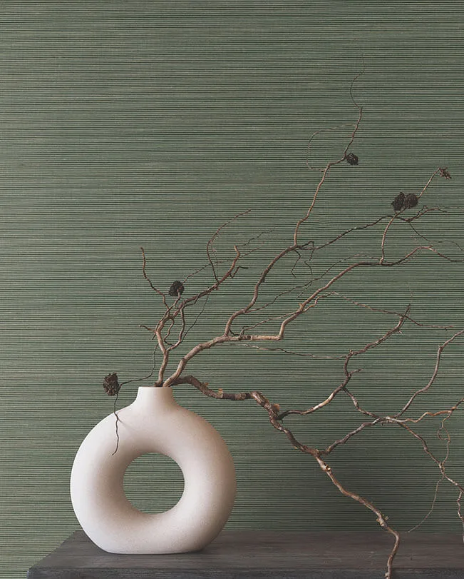 Ronald Redding Smooth Abaca wallpaper, color Forest, SKU YGL7092
