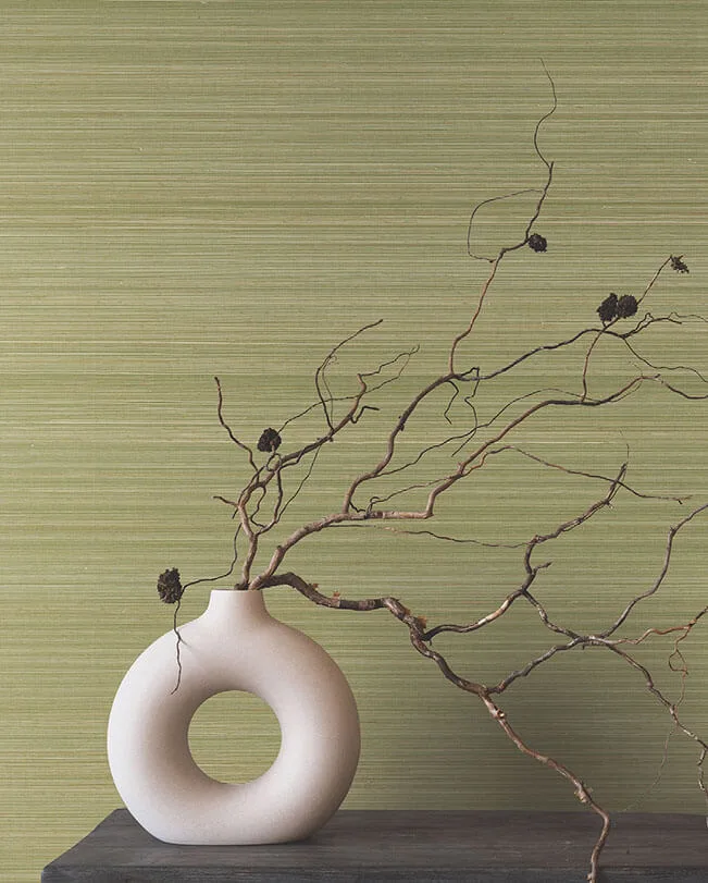 Ronald Redding Smooth Abaca wallpaper, color Moss, SKU GRL88366