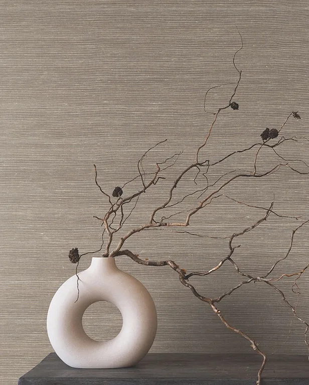 Ronald Redding Smooth Abaca wallpaper, color Stone, SKU GRL88367