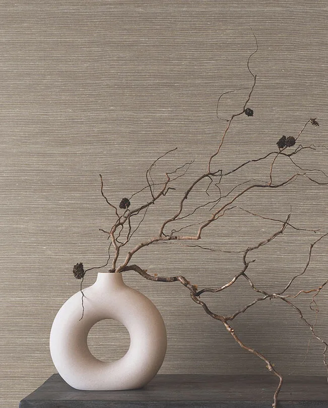 Ronald Redding Smooth Abaca wallpaper, color Stone, SKU GRL88367