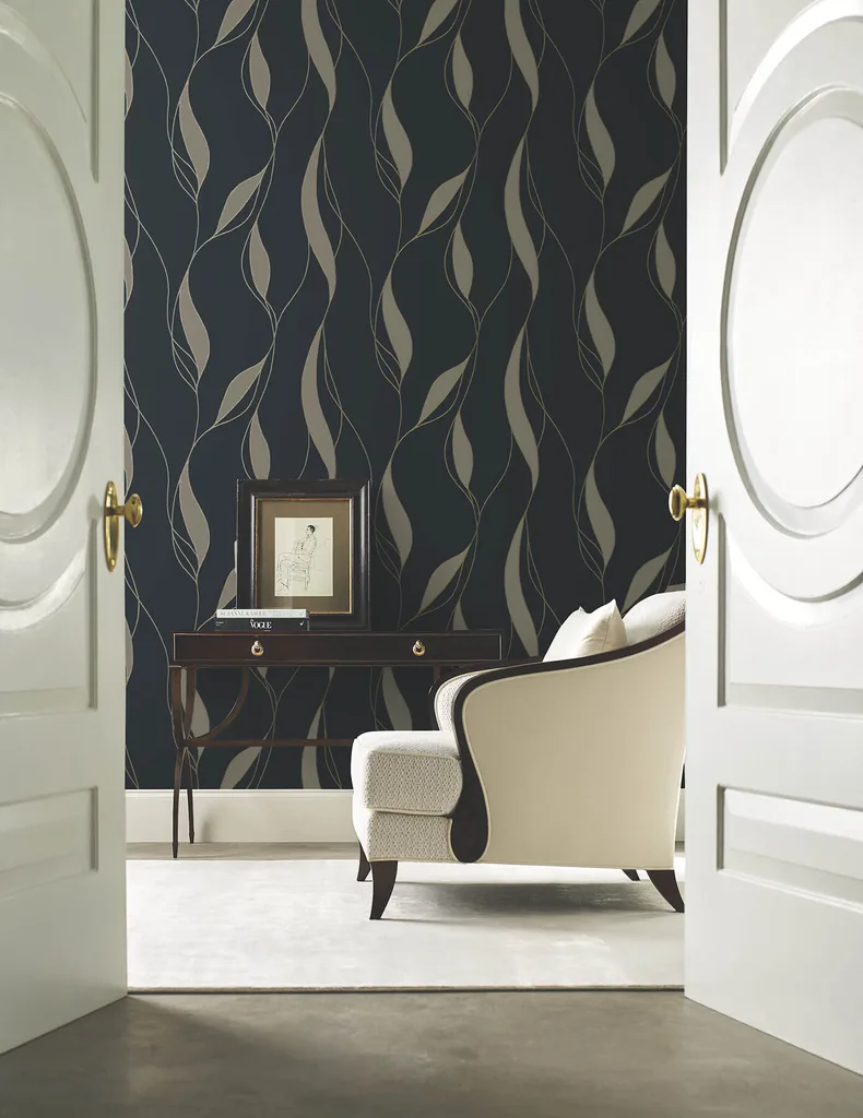 Ronald Redding Society Hill wallpaper, color Black, SKU VR1549