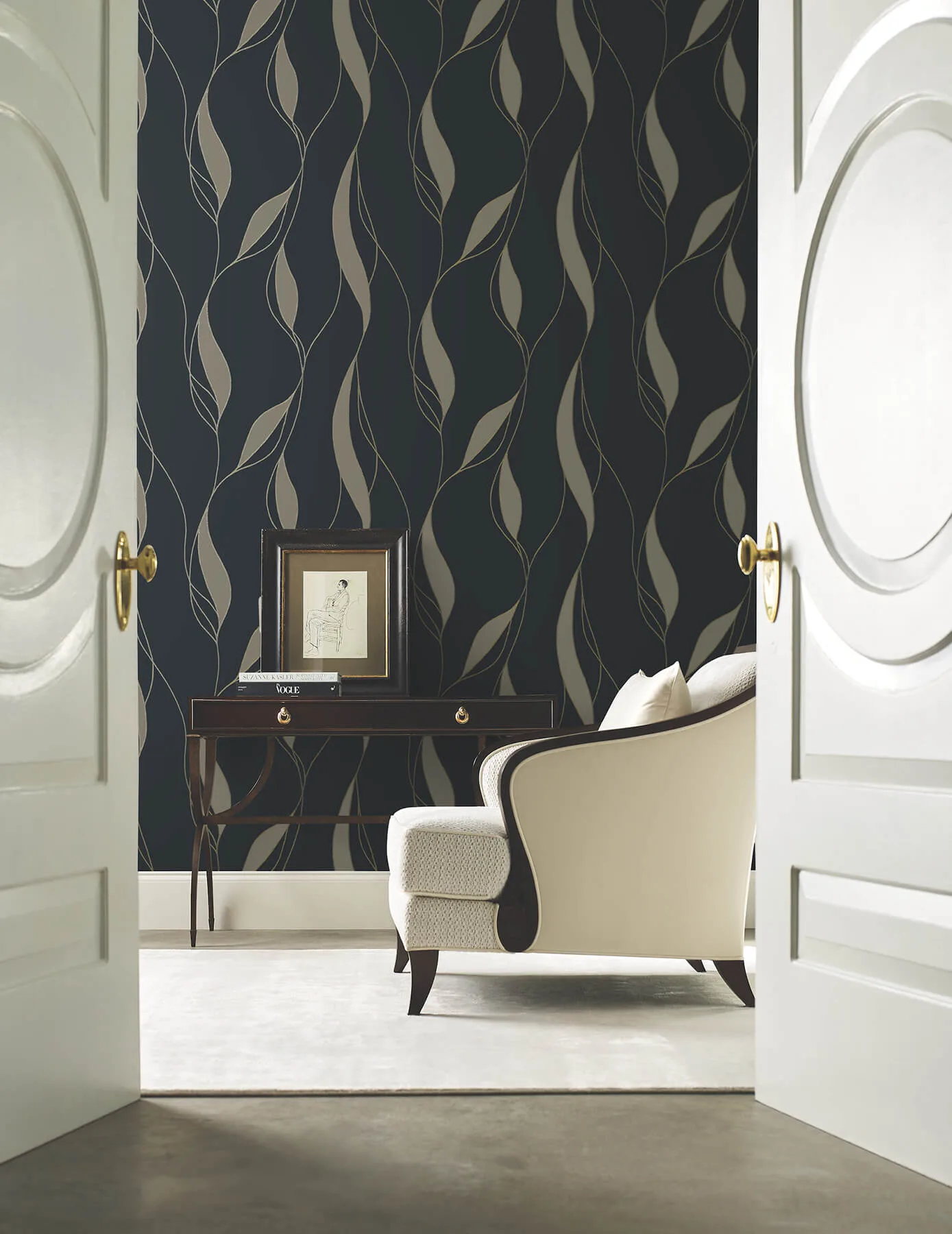 Ronald Redding Society Hill wallpaper, color Black, SKU VR1549