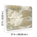 Ronald Redding Sprig & Heron - Beige Wallpaper | Buy Online Ronald Redding Sprig & Heron wallpaper, color Beige, SKU ZA8009