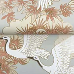 Ronald Redding Sprig & Heron - Coral Wallpaper | Buy Online Ronald Redding Sprig & Heron wallpaper, color Coral, SKU AF6590