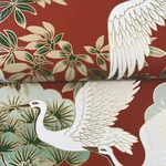 Ronald Redding Sprig & Heron - Red Wallpaper | Buy Online Ronald Redding Sprig & Heron wallpaper, color Red, SKU ZA8006