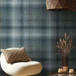 Ronald Redding Sterling Plaid - Blue Wallpaper | Buy Online Ronald Redding Sterling Plaid wallpaper, color Blue, SKU HO2158