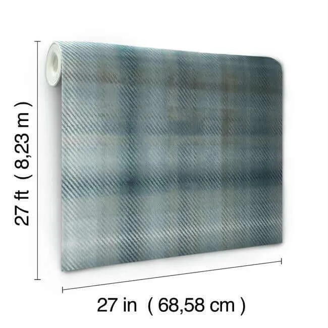 Ronald Redding Sterling Plaid - Blue Wallpaper | Buy Online Ronald Redding Sterling Plaid wallpaper, color Blue, SKU HO2158