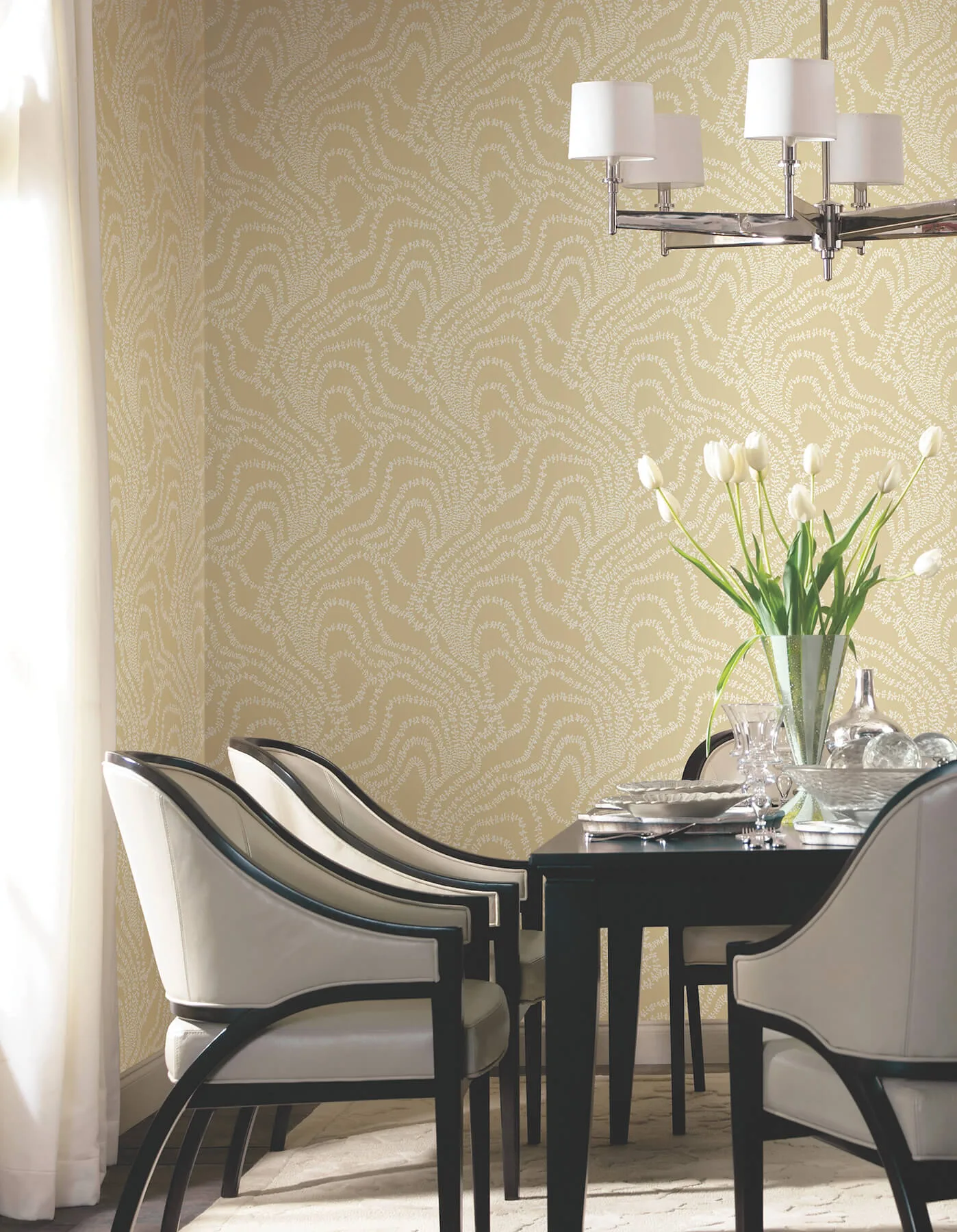 Ronald Redding String of Pearls wallpaper, color Butter, SKU VR1515