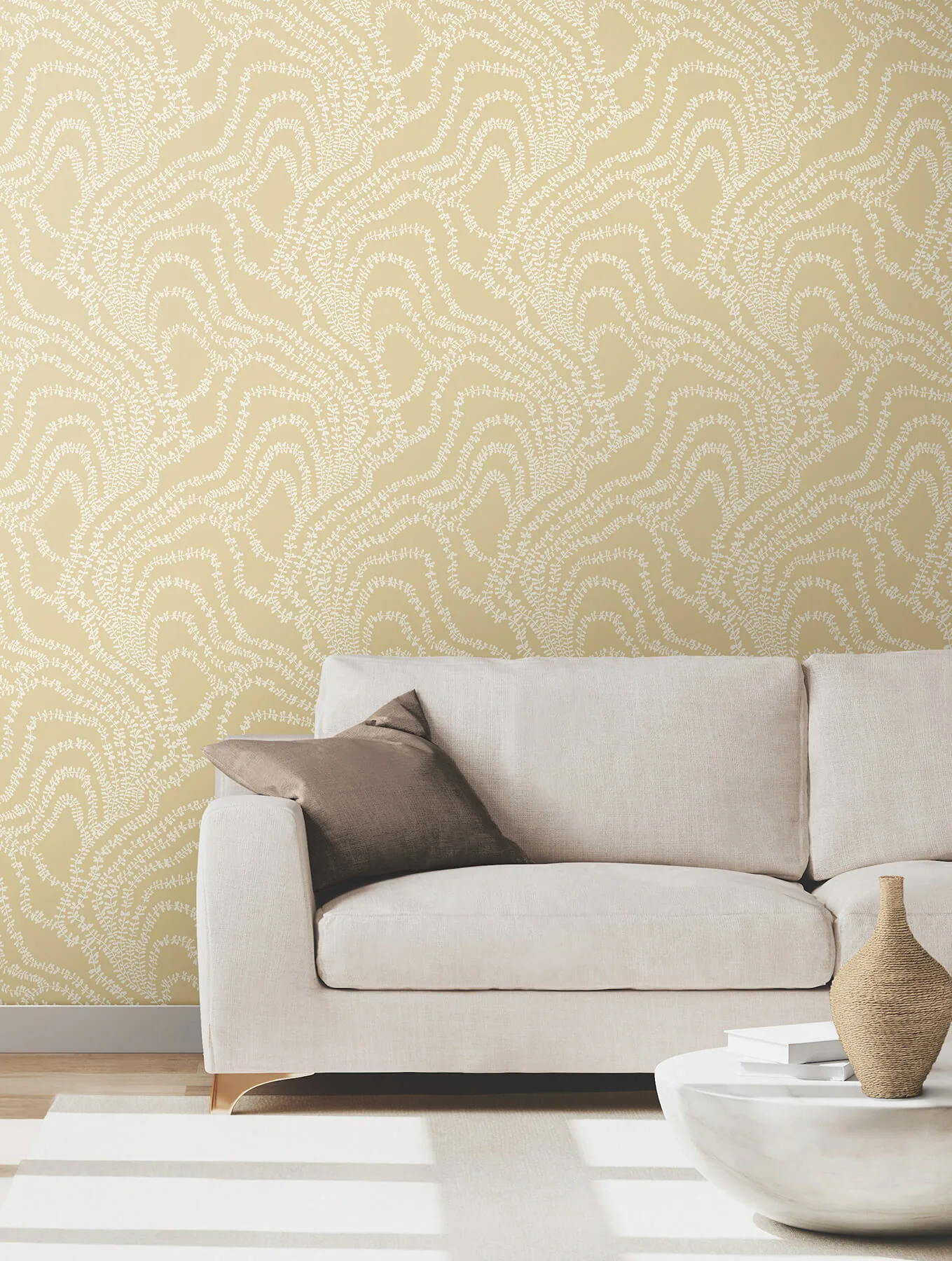 Ronald Redding String of Pearls wallpaper, color Butter, SKU VR1515