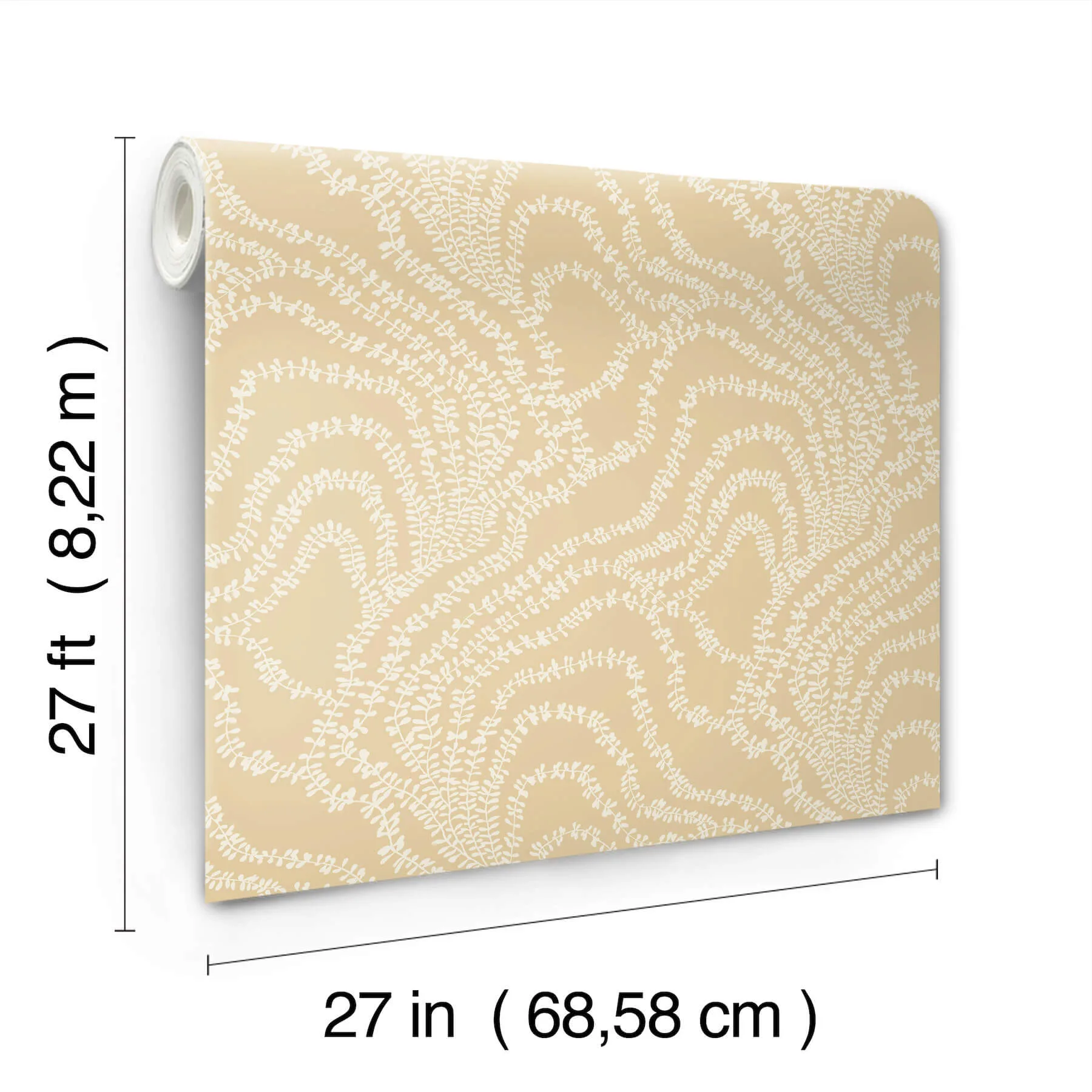 Ronald Redding String of Pearls wallpaper, color Butter, SKU VR1515