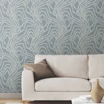 Ronald Redding String of Pearls wallpaper, color Denim, SKU VR1516