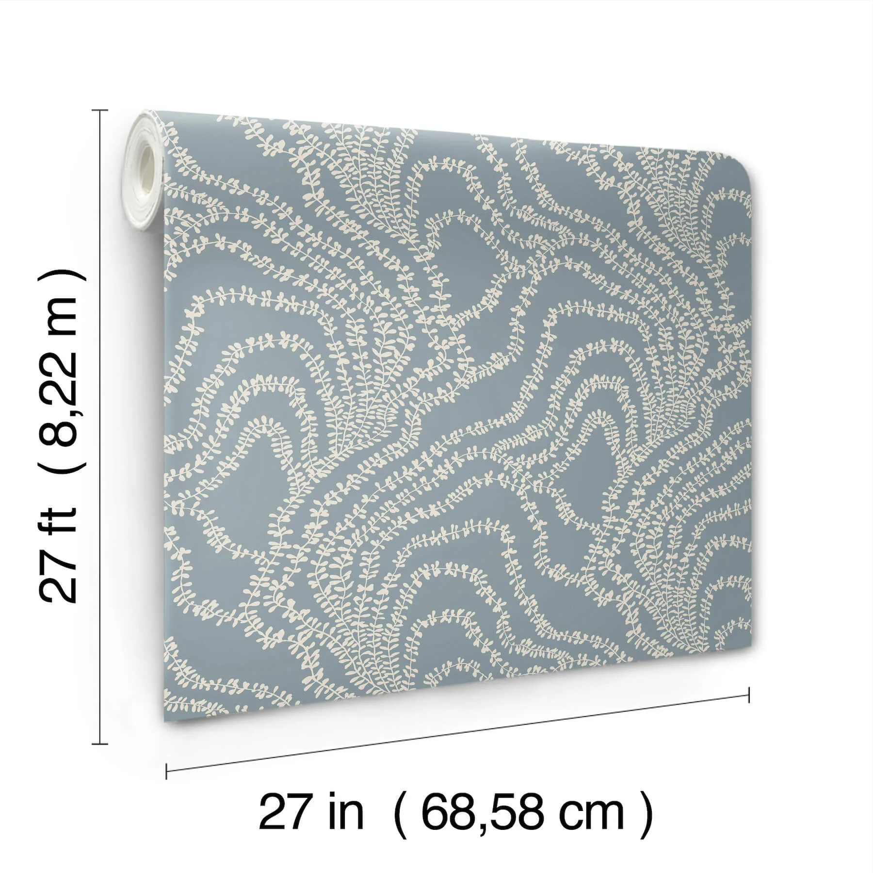 Ronald Redding String of Pearls wallpaper, color Denim, SKU VR1516