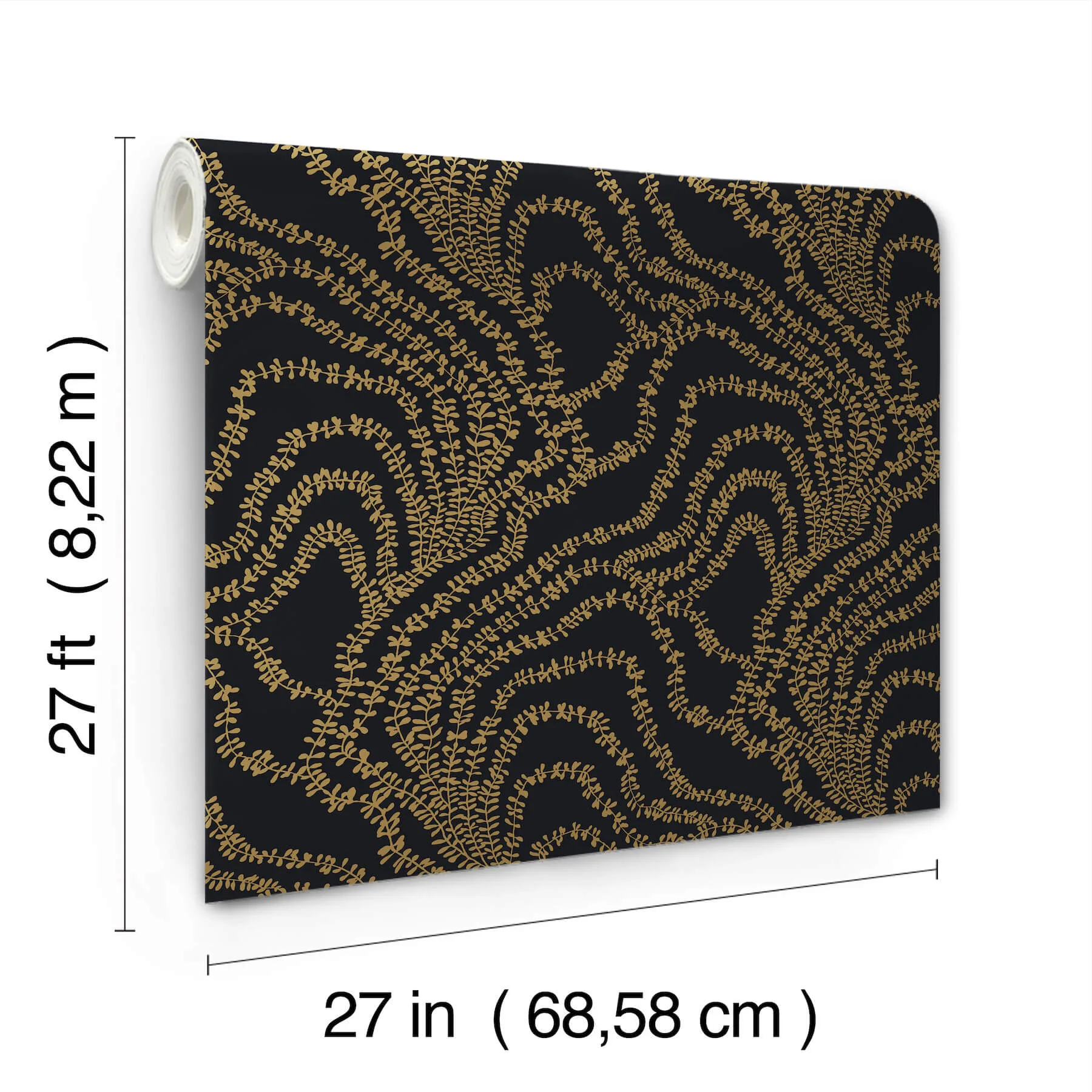 Ronald Redding String of Pearls - Gold Wallpaper | Buy Online Ronald Redding String of Pearls wallpaper, color Gold, SKU VR1517