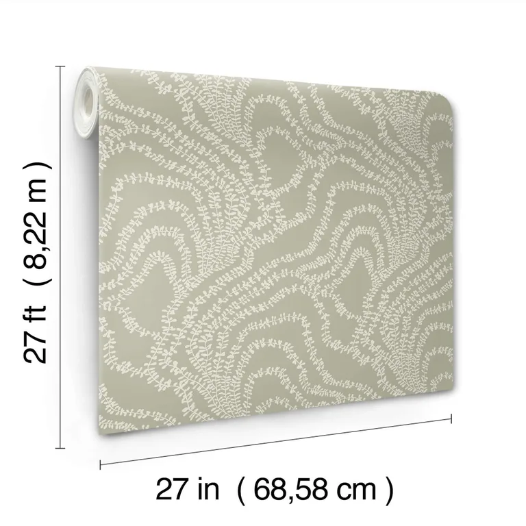 Ronald Redding String of Pearls wallpaper, color Sage, SKU VR1513