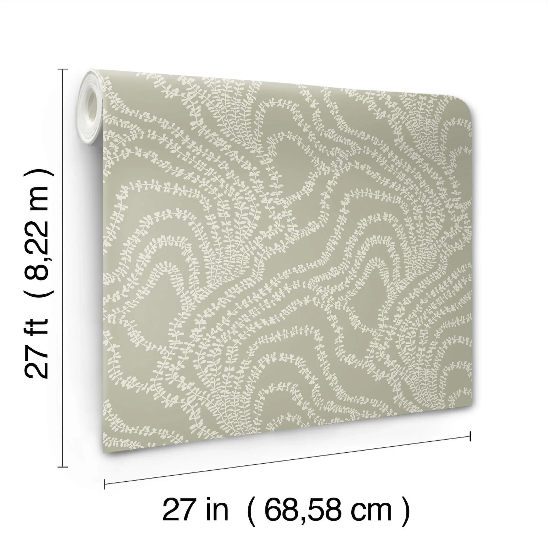 Ronald Redding String of Pearls - Sage Wallpaper | Buy Online Ronald Redding String of Pearls wallpaper, color Sage, SKU VR1513