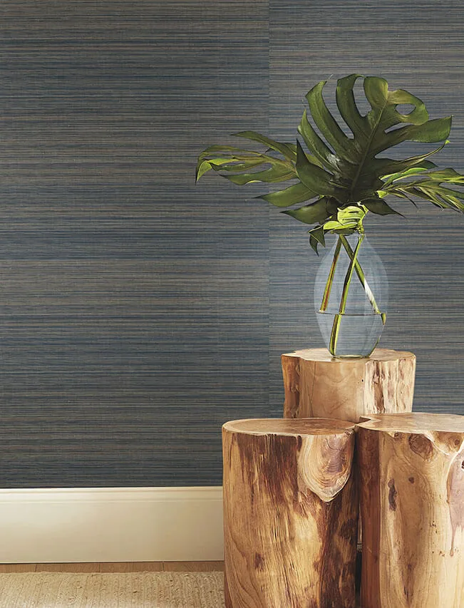 Ronald Redding Tailored Abaca wallpaper, color Ombre Blue, SKU GRL88408