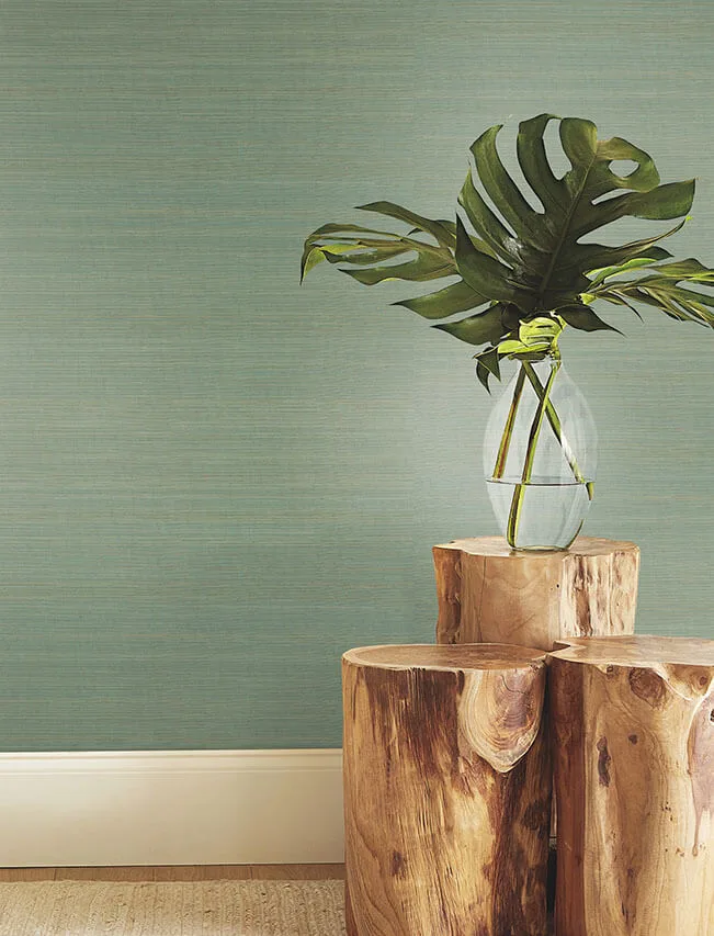 Ronald Redding Tailored Abaca wallpaper, color Seafoam, SKU YGL7032