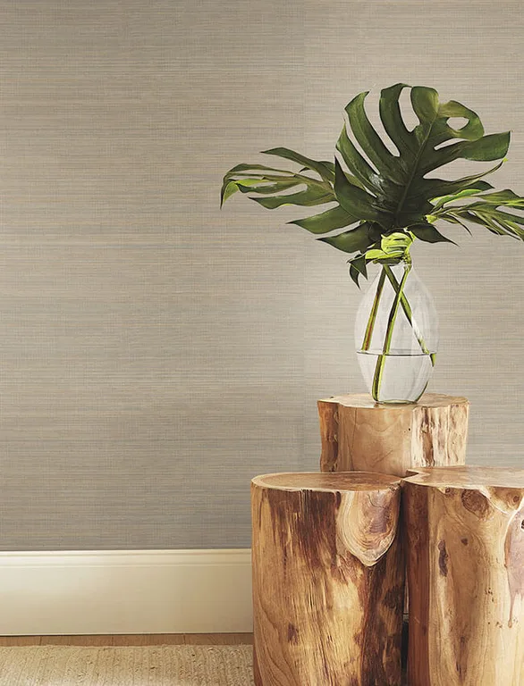 Ronald Redding Tailored Abaca wallpaper, color Shittake, SKU YGL7013