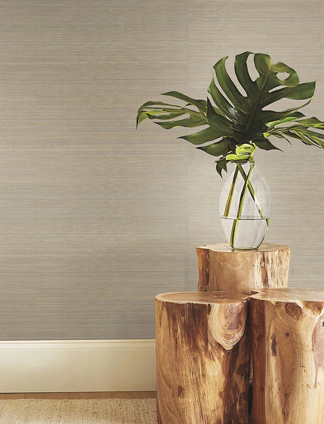Ronald Redding Tailored Abaca wallpaper, color Shittake, SKU YGL7013