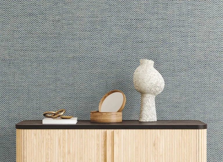 Ronald Redding Tailored Weave wallpaper, color Blue, SKU GV0196