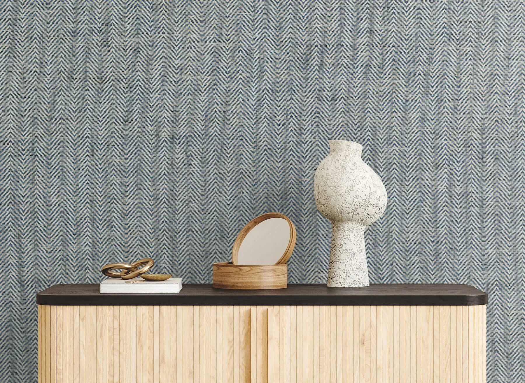 Ronald Redding Tailored Weave wallpaper, color Blue, SKU GV0196