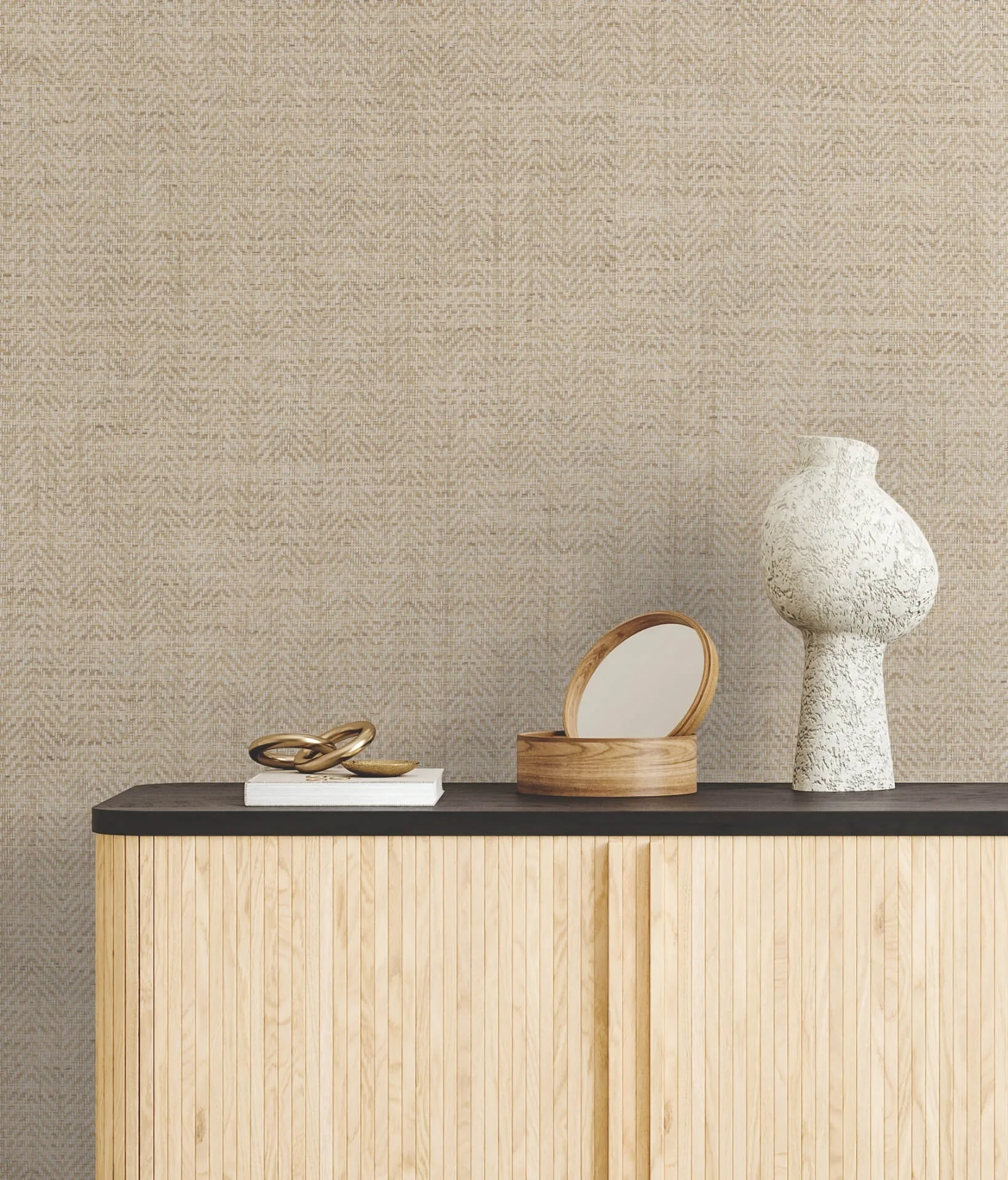 Ronald Redding Tailored Weave wallpaper, color Camel, SKU GV0193