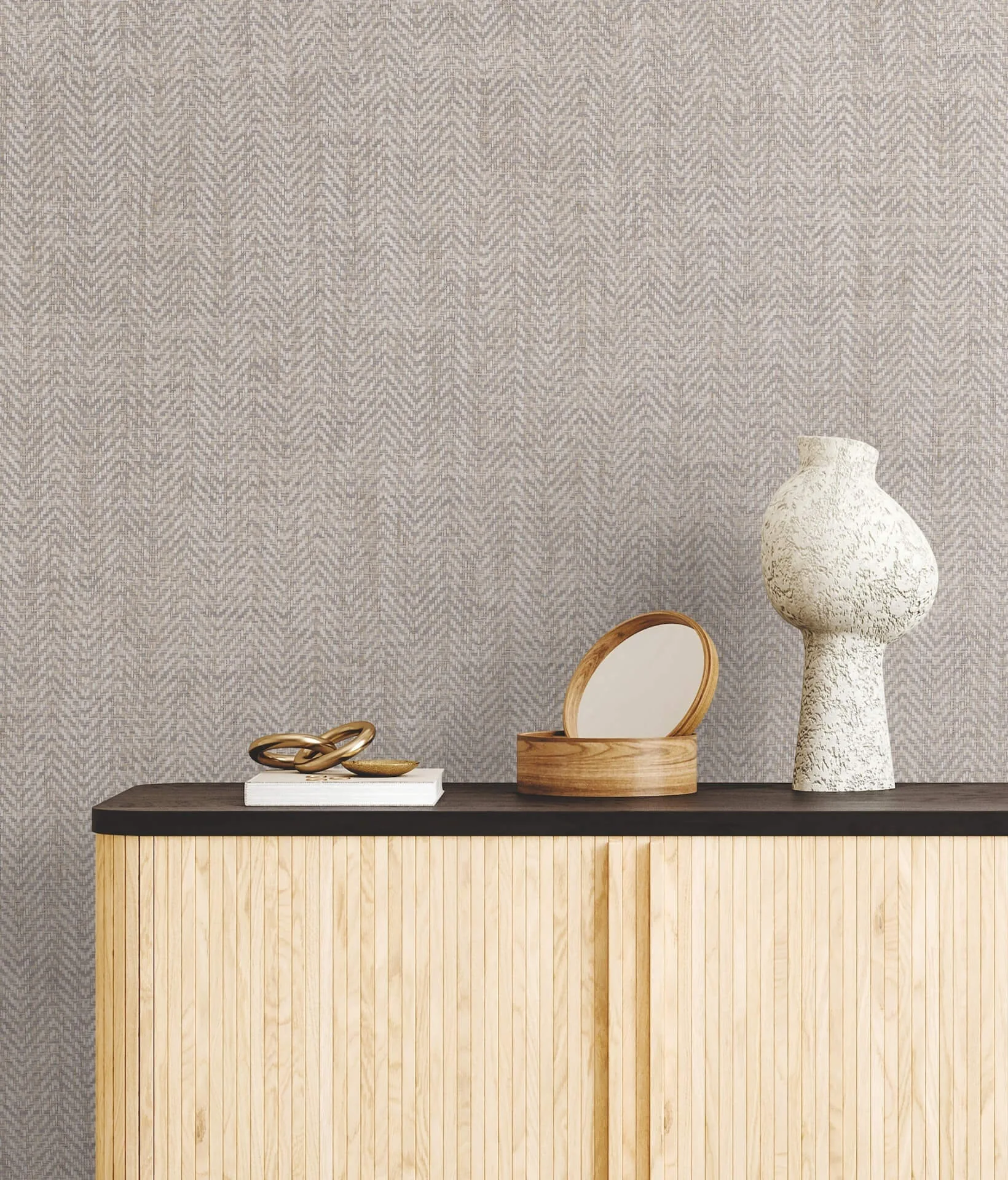 Ronald Redding Tailored Weave wallpaper, color Grey, SKU GV0191