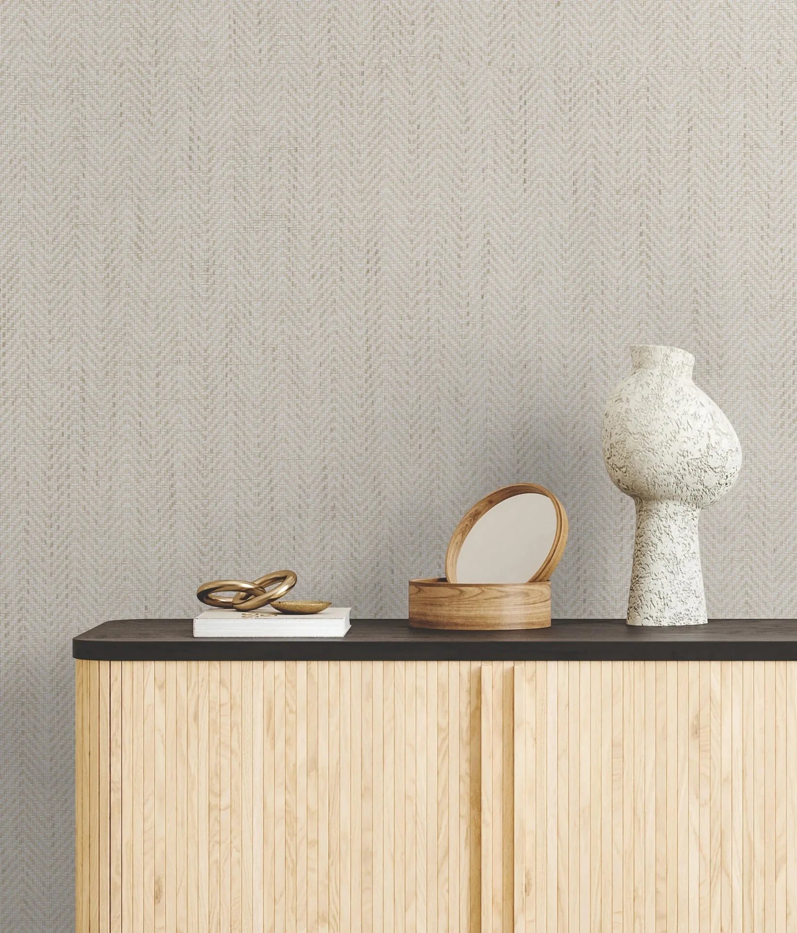 Ronald Redding Tailored Weave wallpaper, color White, SKU GV0194