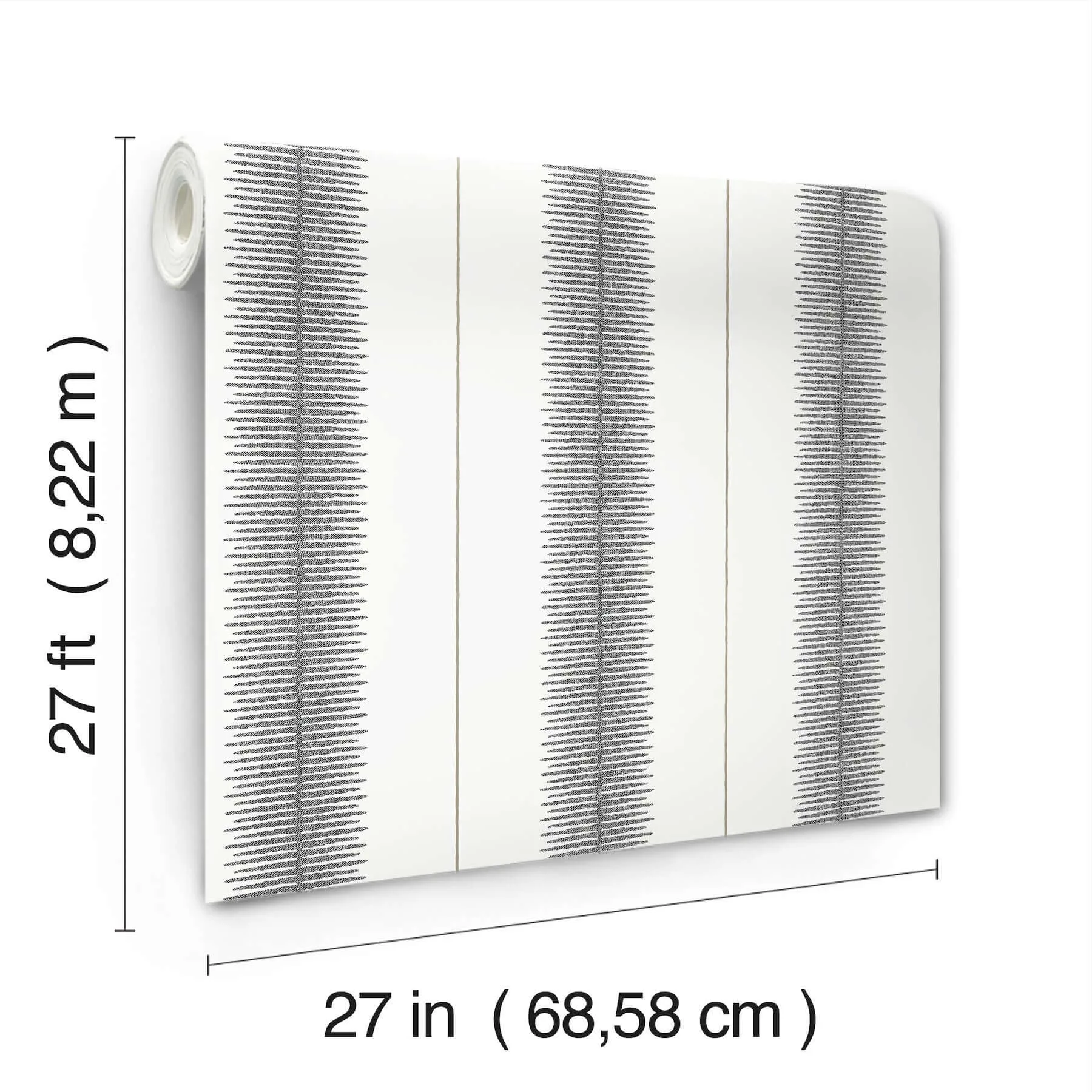 Ronald Redding Tandem Stripe wallpaper, color Black, SKU MX9615