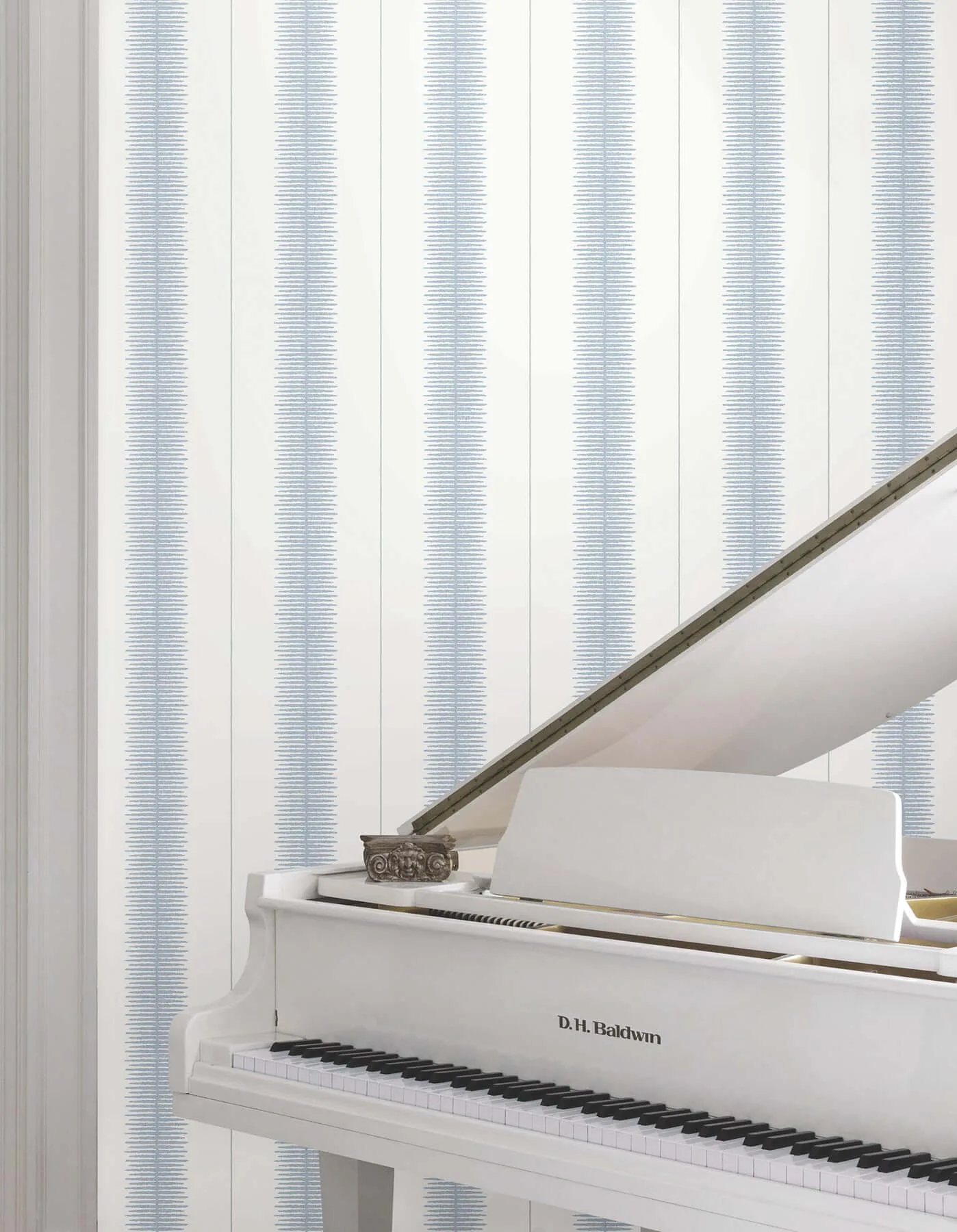 Ronald Redding Tandem Stripe - Blue Wallpaper | Buy Online Ronald Redding Tandem Stripe wallpaper, color Blue, SKU MX9611
