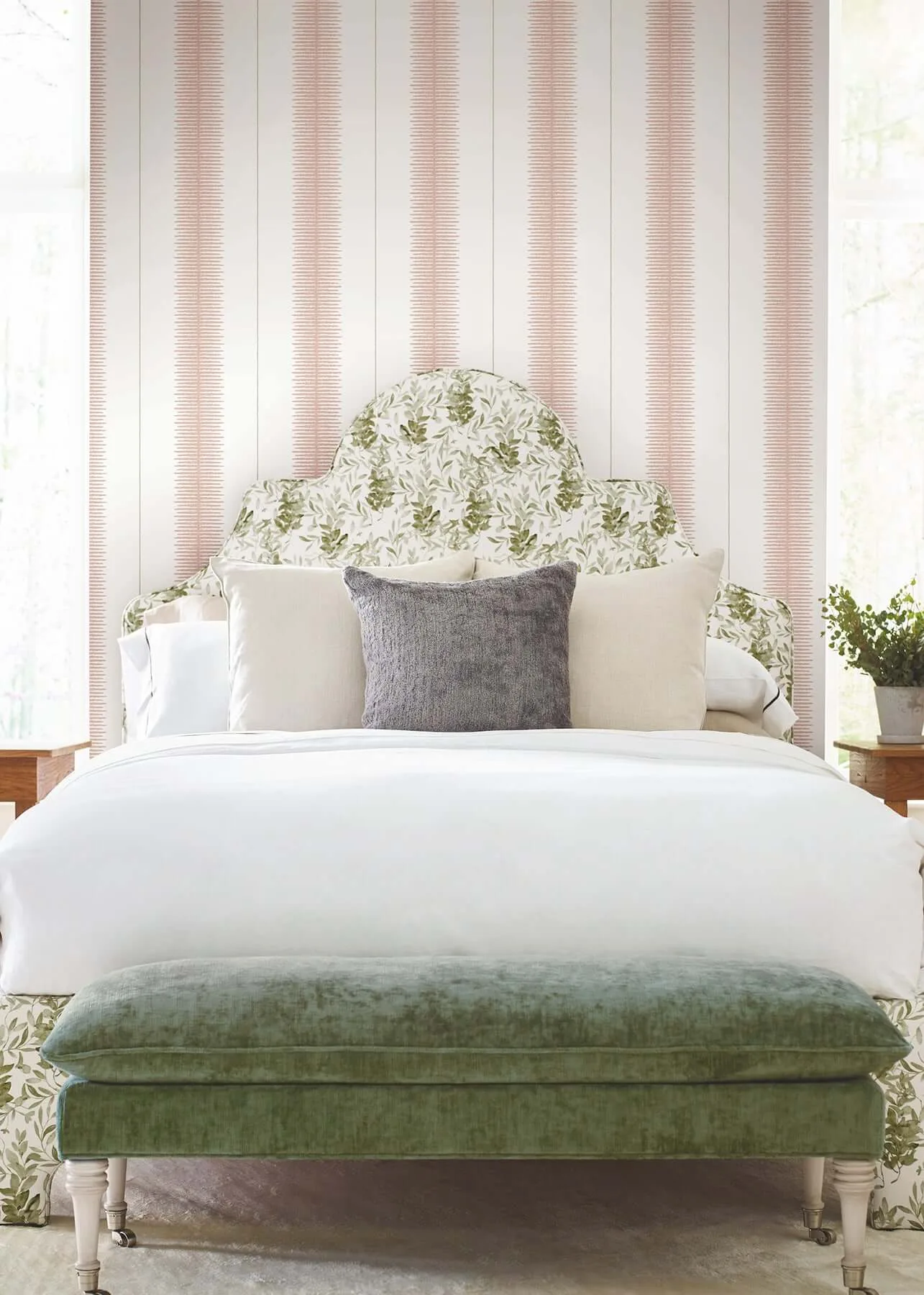Ronald Redding Tandem Stripe wallpaper, color Brick, SKU MX9613