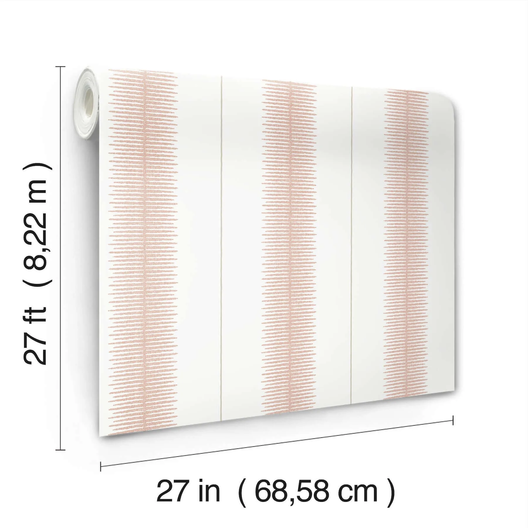 Ronald Redding Tandem Stripe - Brick Wallpaper | Buy Online Ronald Redding Tandem Stripe wallpaper, color Brick, SKU MX9613