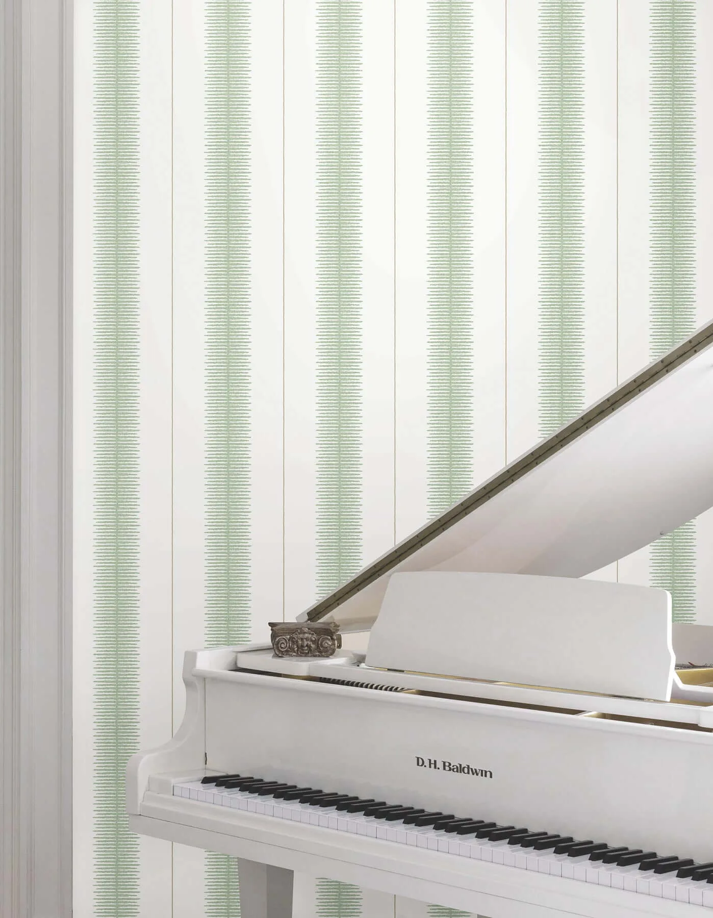 Ronald Redding Tandem Stripe - Green Wallpaper | Buy Online Ronald Redding Tandem Stripe wallpaper, color Green, SKU MX9614